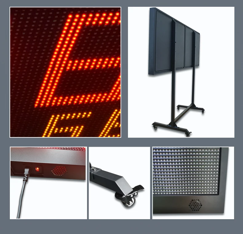 لوحة نتائج LED محمولة لكرة السلة بطول 1.7/2 متر مع جهاز تحكم عن بعد لاسلكي قابل للتخصيص اسم الفريق وساعة النار #2