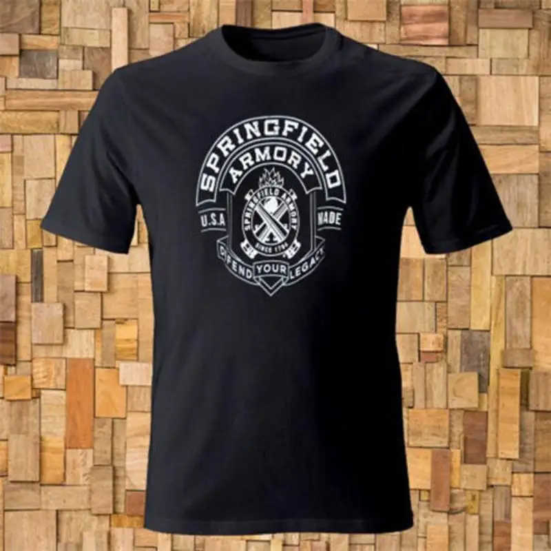 Camiseta negra para hombre con logotipo de Springfield Armory