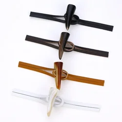 4 Pairs Leather Horn Toggle Closure Buttons Jacket Duffle Coat Shawl Fasteners Resin Button Clothes Sewing DIY Craft Accessories
