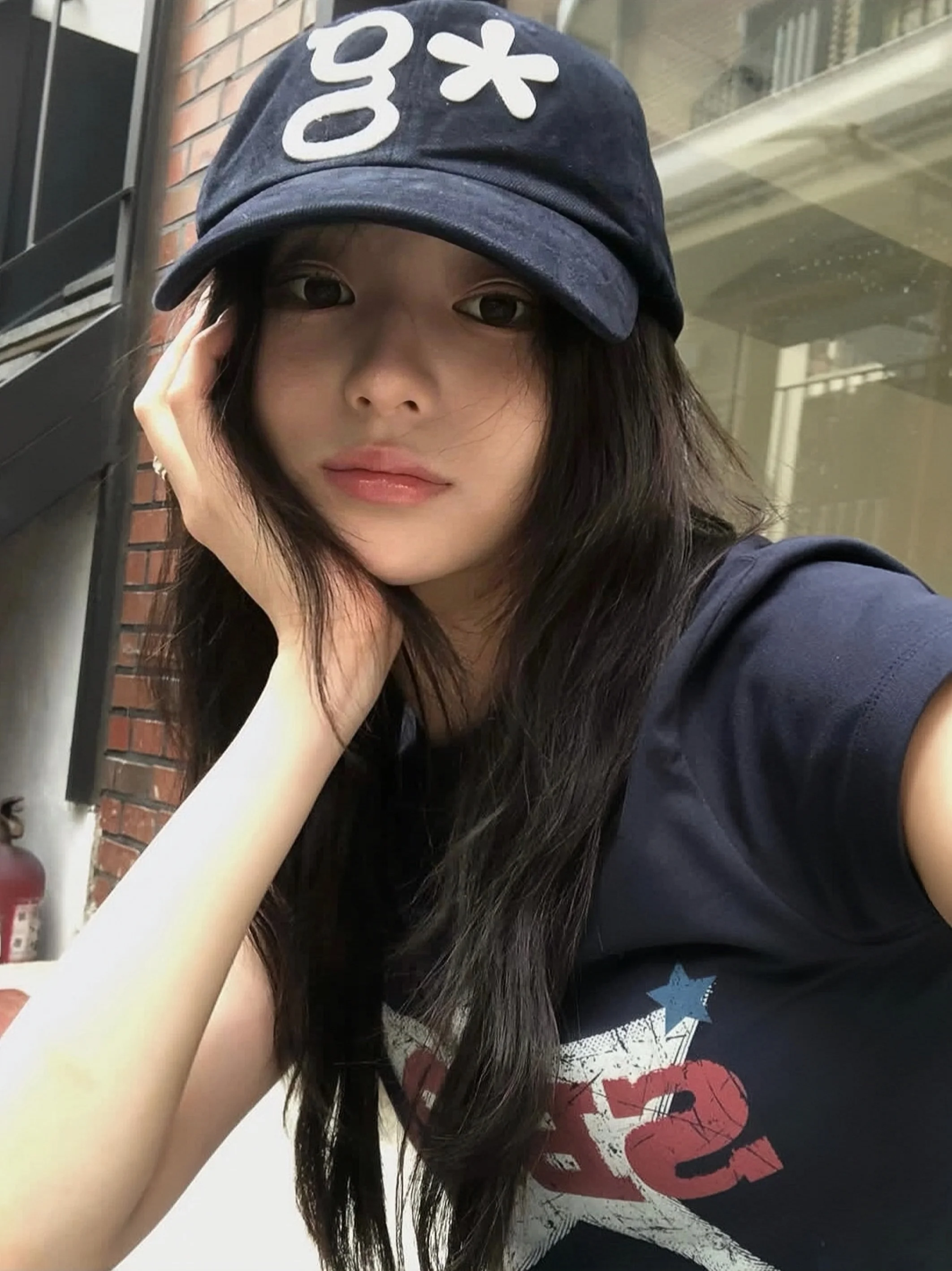 

Alphabet patch baseball cap new face small shade cap versatile niche tide