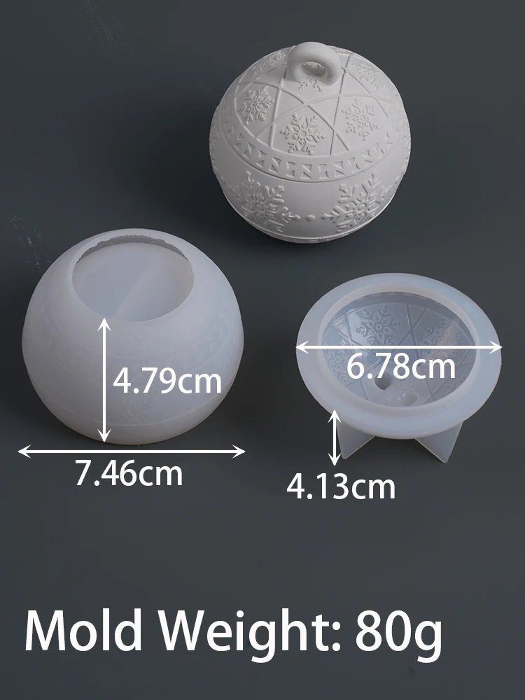 Runde Weihnachtsglas-Silikonform zum Selbermachen, handgefertigt, Relief, Beere, Schneeflocke, Duftkerze, Glas, Geschenkbox, Gips, Bastelform, Heimdekoration