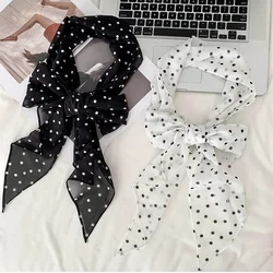 2024 Fashion Printed Dot Chiffon Hijab Scarf Women Scarf Lady Bandanas Beach Towels Summer Muslim Veil Wrap Female Foulard