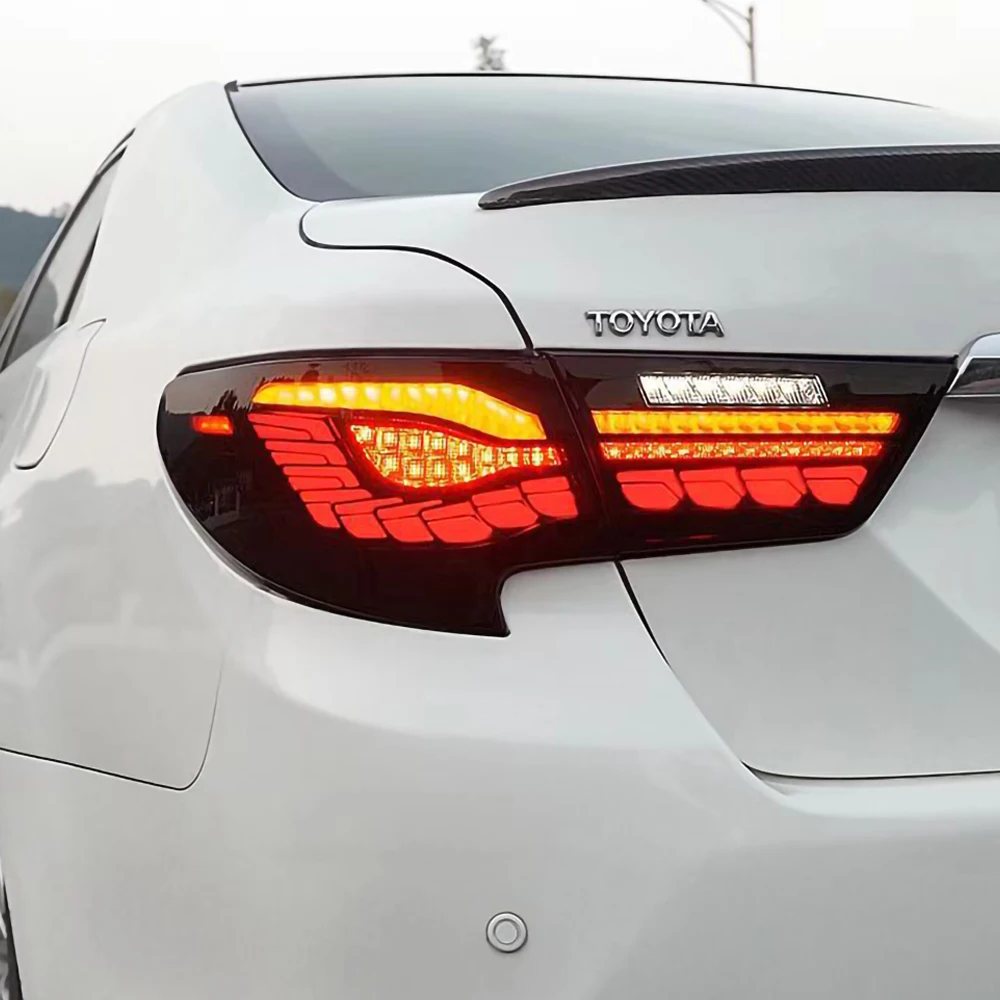 Paar Auto-Rücklicht-Baugruppe für Toyota REIZ 2014–2017, LED-Bremssignalleuchte, Tuning-Teile, Auto-Rücklichtsystem