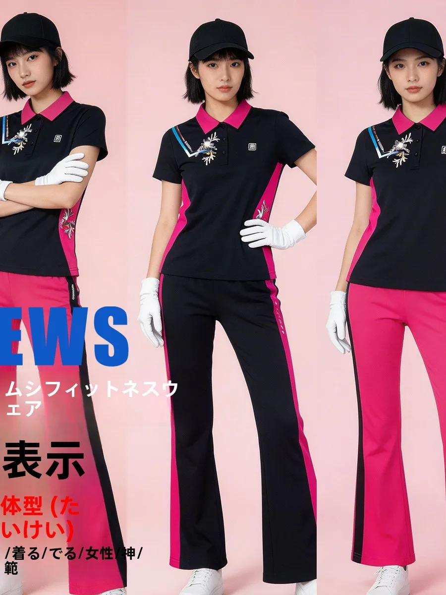 黒半袖フィットネスダンスウェア薄型モデルアウトドアスポーツ夏スクエアダンス服-ji-服新スタイル