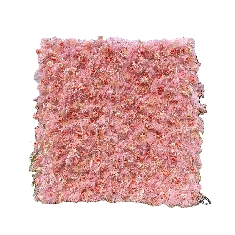 flower wall Cross-border rose shopping mall clock in layout Internet celebrity scene fake flower cloth bottom flower wall