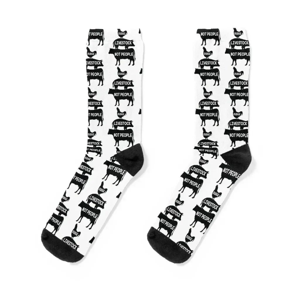 

livestock show judge livestock not people Socks cool funny gift new year Non-slip Boy Socks Women's