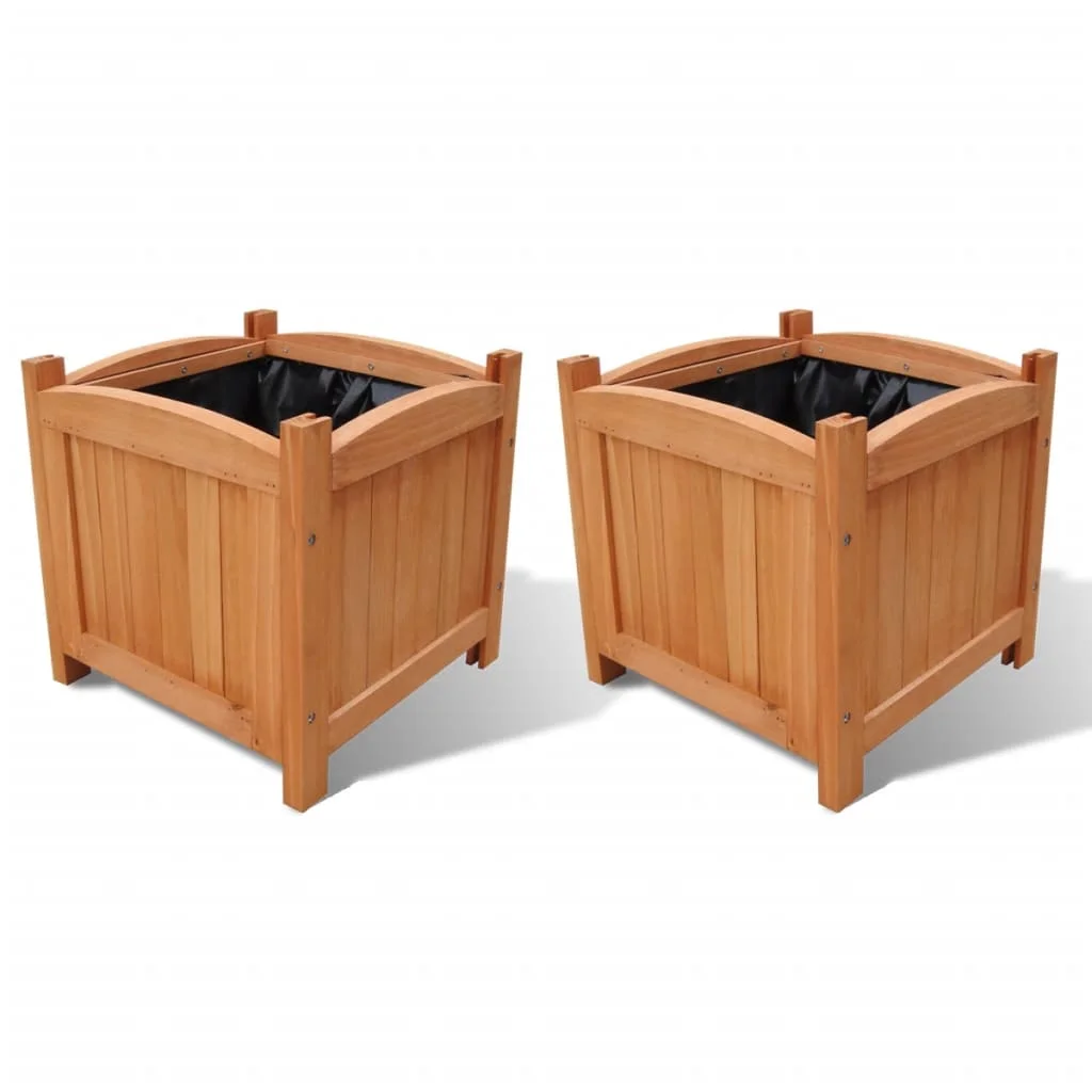 

Wooden Raised Bed 11.8" x 11.8" x 11.8" Set of 2 Basket/Planter/Raised Vegetable Bed