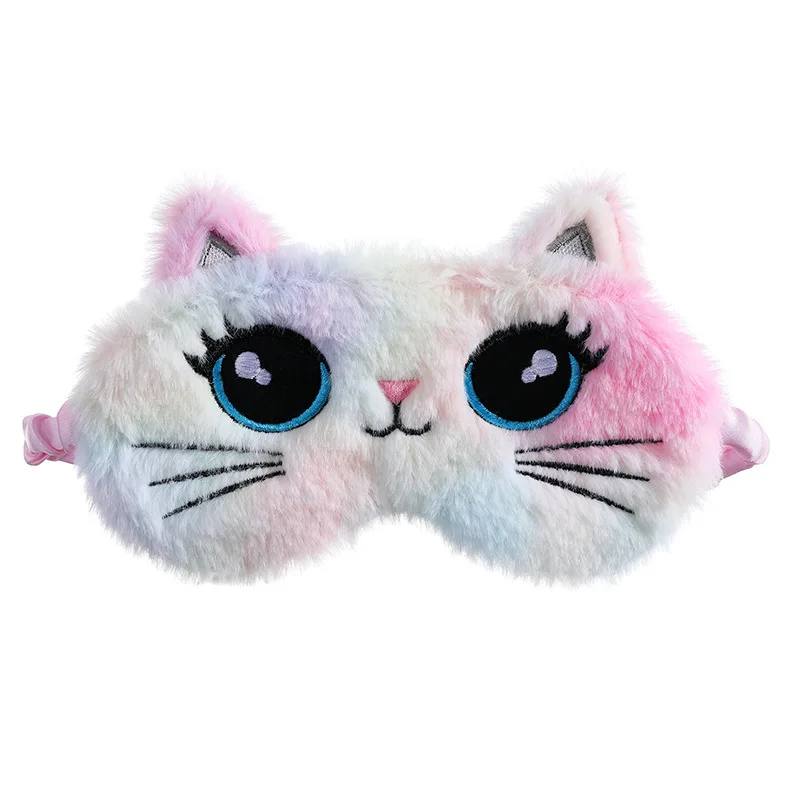 Cute Plush Sleep Mask Big Eyes Plush Eye Mask Kids Cat Cute Eye Mask Travel Rest Sleep Aid Eye Mask