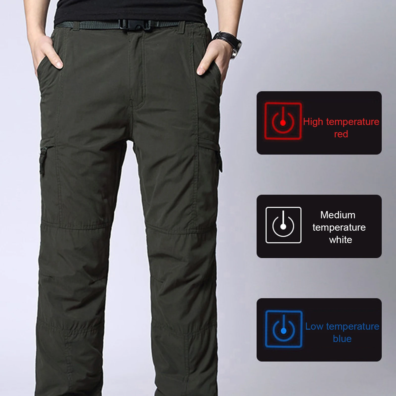 Usb Heated Pants Usb Heating Overalls Cold-Proof Pants Warm Trouser 3-Speed Temperature Outdoor Men Women Winter Warmth Pant