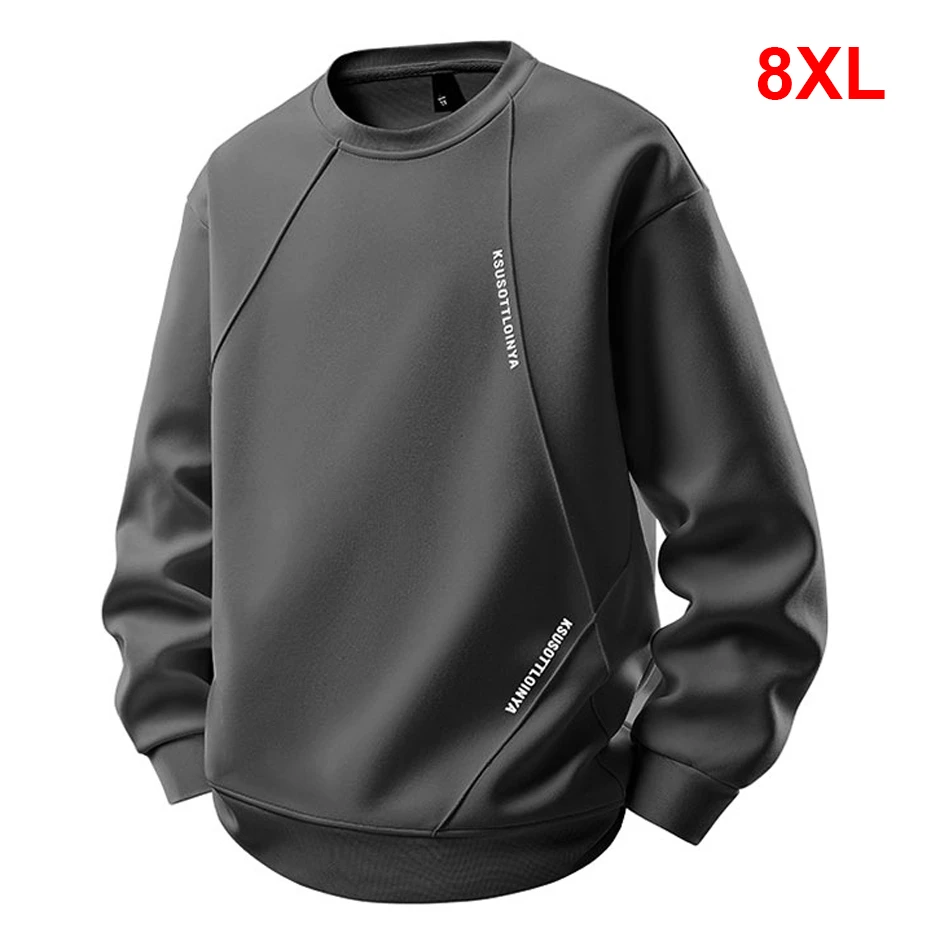 

8XL Plus Size Sweatshirts Men Spring Autumn O-neck Sweatshirt Fashion Casual Pullover Male Big Size 8XL