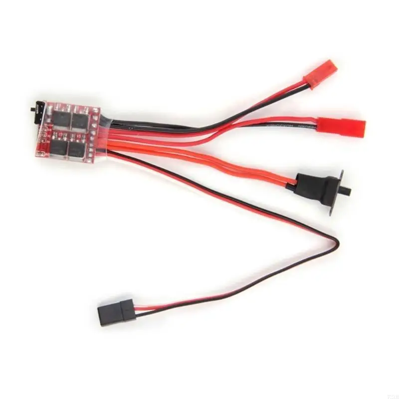 Waterproof Brushed Motor Speed Controller with Brake Fit for 1/16 1/18 1/24 Ship RCCar SCX24 AXI90081 AXI00001 AXI00002 72XB
