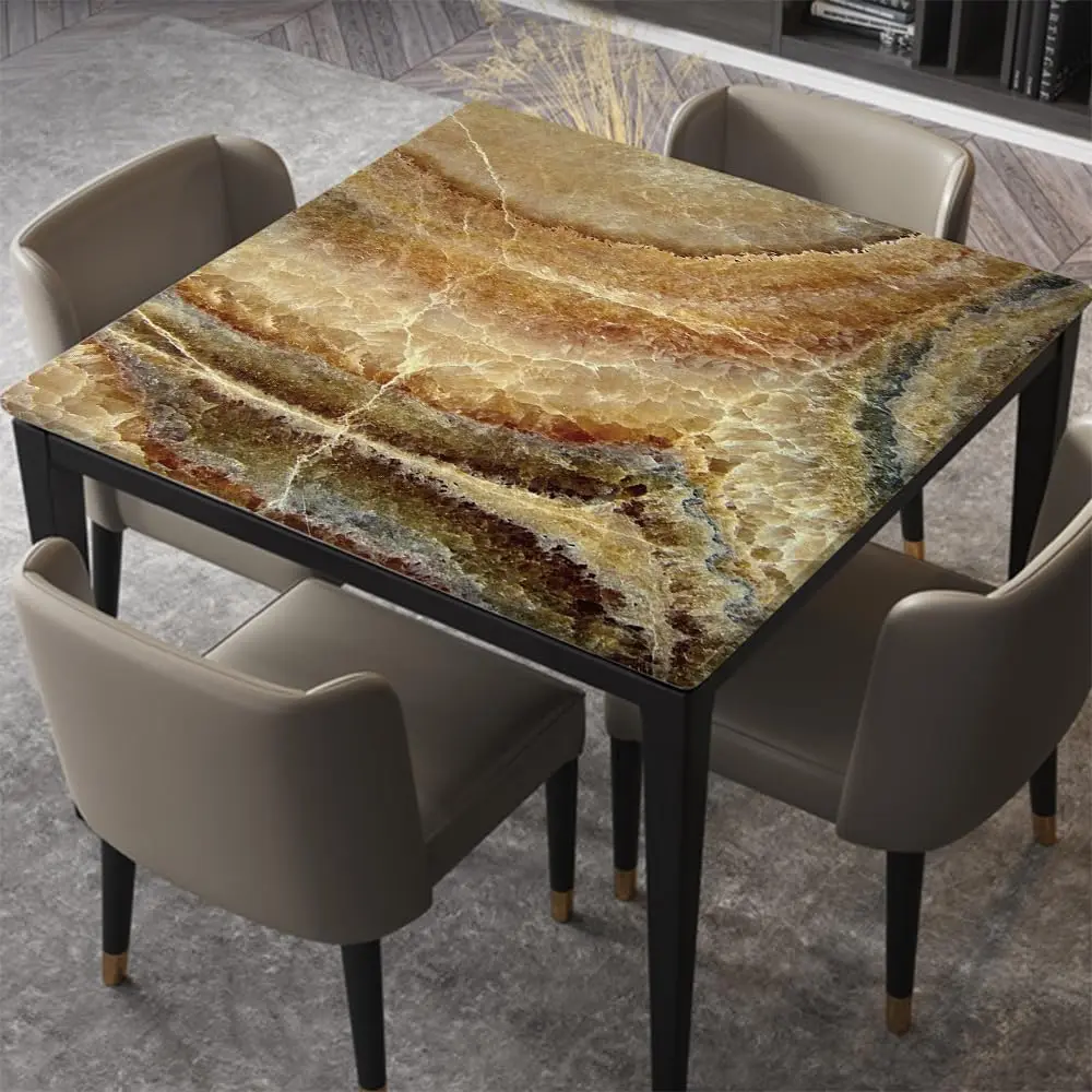 

Square Fitted Table Clothes, Polyester Table Cover, Square Elastic Edge Tablecloth For Table Decoration, Buffet And Camping For