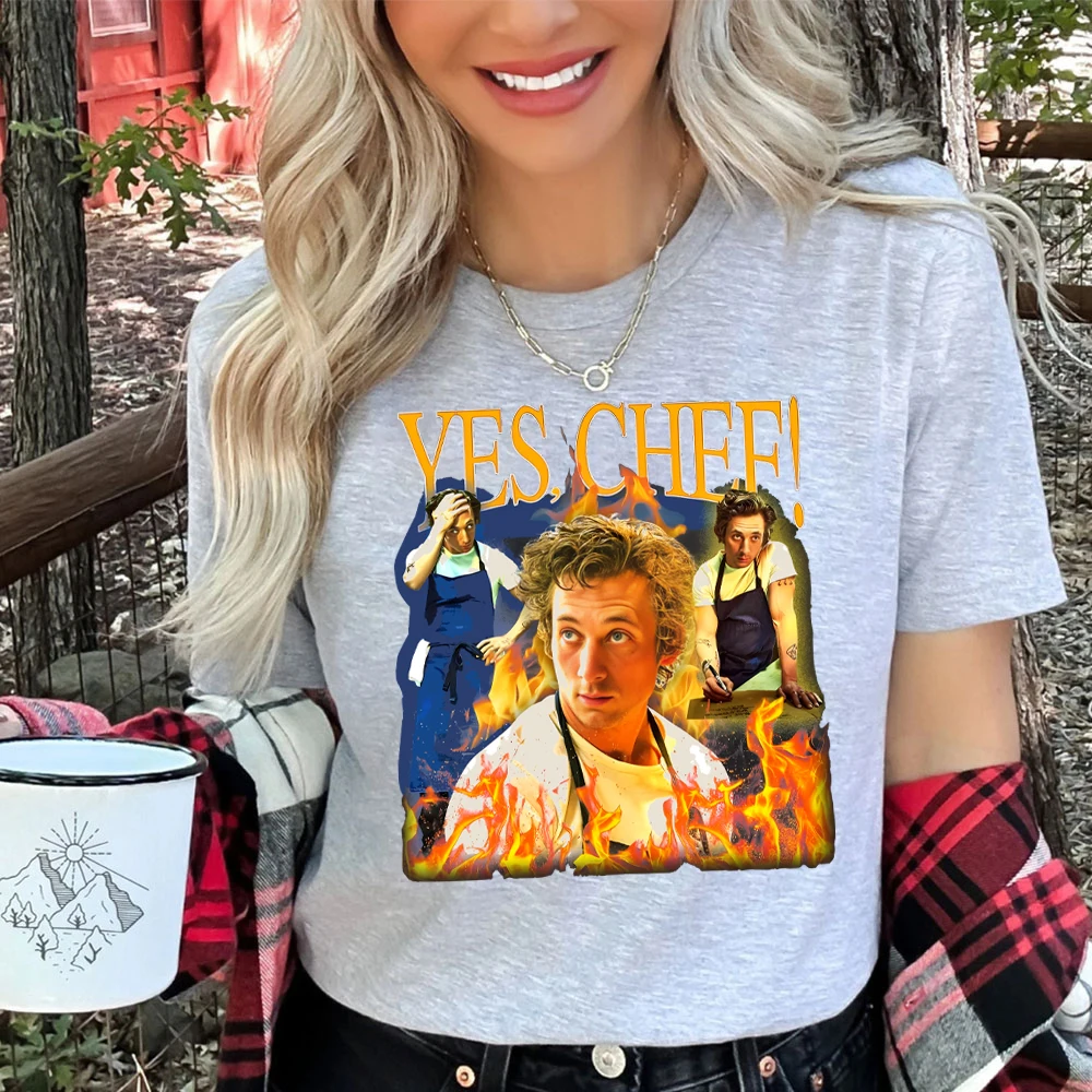 YES CHEF! T-Shirt TV Show Women's Clothing Tee Richie Gift Original Beef Berf Chicagoland Bear T-Shirts Homage Women Clothes Tee