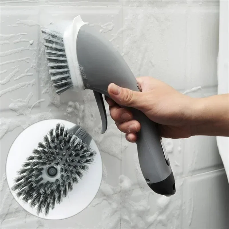 2 in 1 Bathroom Cleaning Brush Soap Dispenser Floor Tile Cleaner Brush Kitchen Sink Scrubber Home Cleaning Supplies