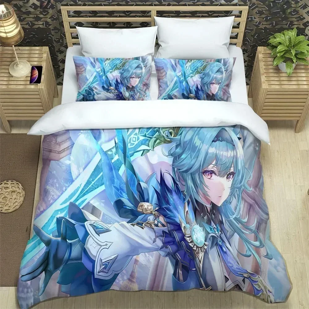 Anime Genshin Impact Bedding Set Boys Girls Twin Queen Size Duvet Cover Pillowcase Bed Kids Adult Fashion Home Textileextile new