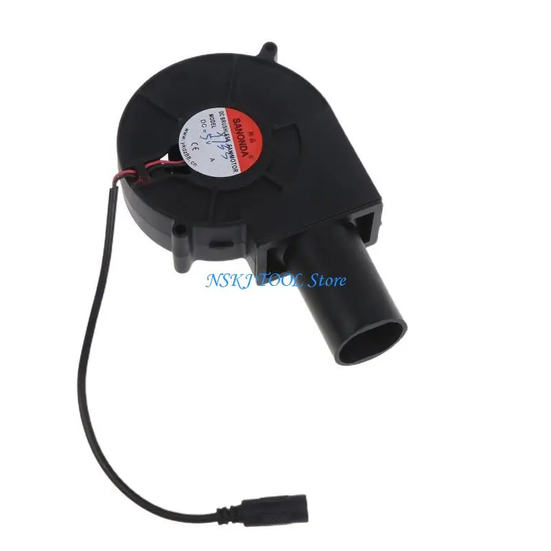 

L8RC 9733 BBQ Blower Fan DC5V 0.6A Charcoal Chimney Starter Cooking Fan Electric Blower 5V Power 3-Speed USB Cable 57'