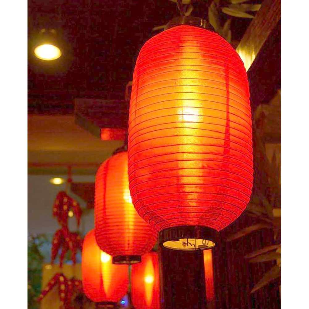 1 PC New Mid-Autumn Lantern Red Melon Cylinder Chinese Silk Lanterns Festive Lanterns Dance Props Festival Party Decorations