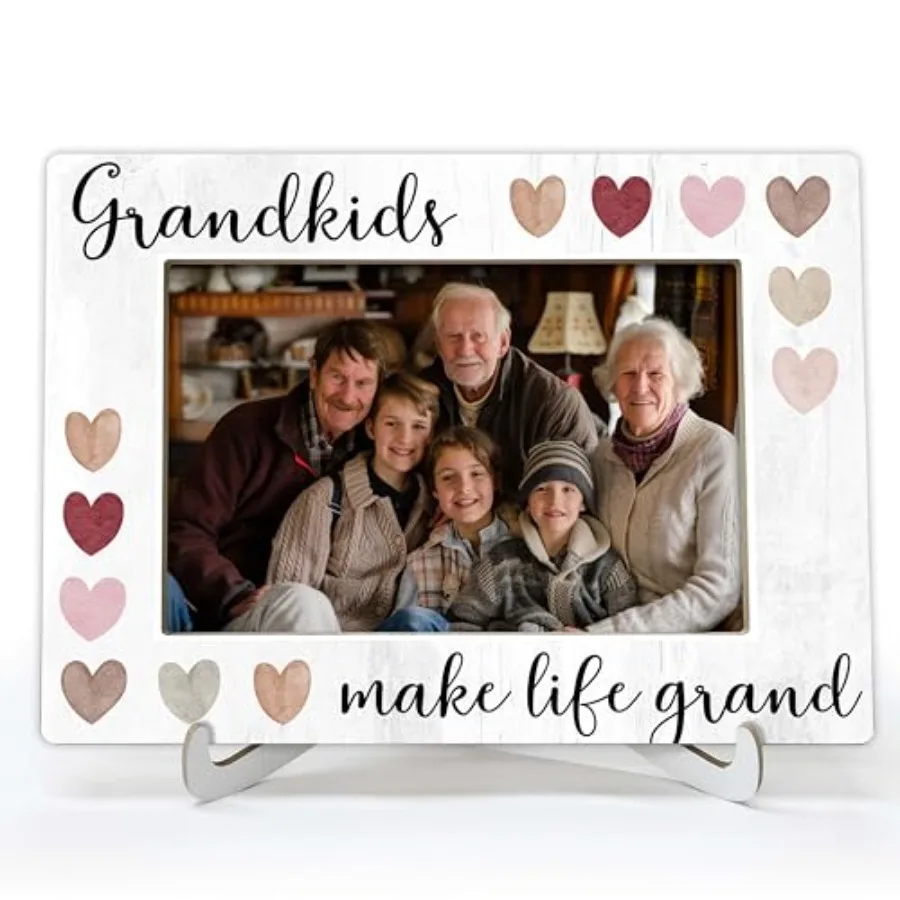 Picture Frame Gifts, New Gifts, Grandchildren Photo Frames, Baby Announcement Gifts, Wood Decor for Desk Display -O09