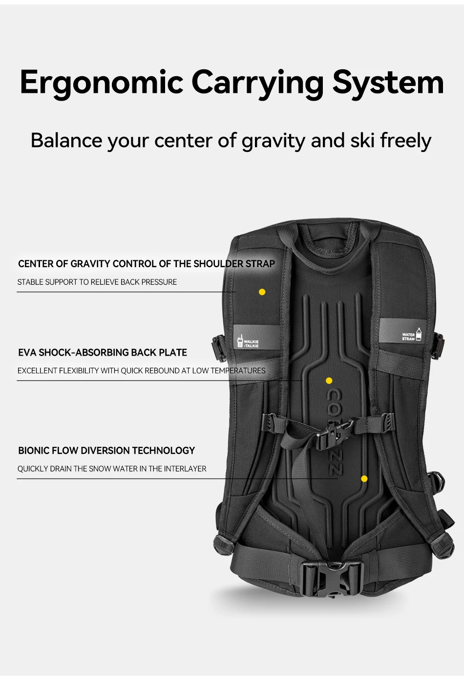 COPOZZ Skitasche, wasserdicht, leicht, verschleißfest, für Reisen, großes Fassungsvermögen, Outdoor-Sportzubehör, Snowboard-Aufbewahrungsrucksack – Detail 13