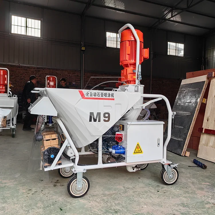 Hot Selling Fully Automatic Electric M9 Wall Plastering Spraying Machine New Condition Pump Motor Engine Home Use Cement Gypsum