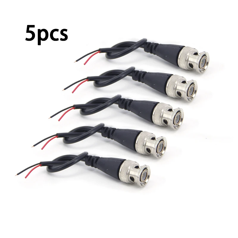 5pcs BNC Male Connector Q9 Adapter Power Pigtail Cable Line BNC Connectors Wire