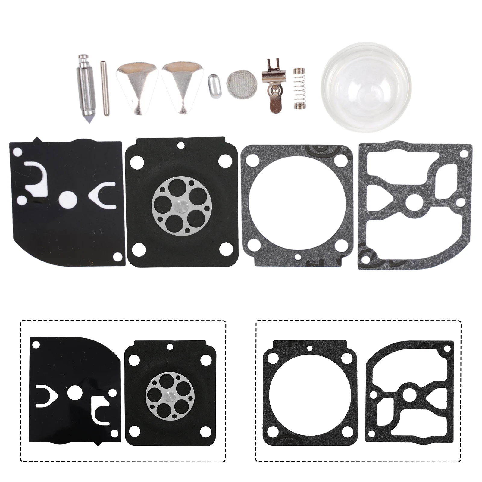 Grass Trimmer Carburetor Rebuild Kit For RB100 HS45 FS55 FS38 BG45 Chainsaws Contains 4 Diaphragms And 9 Functional Parts