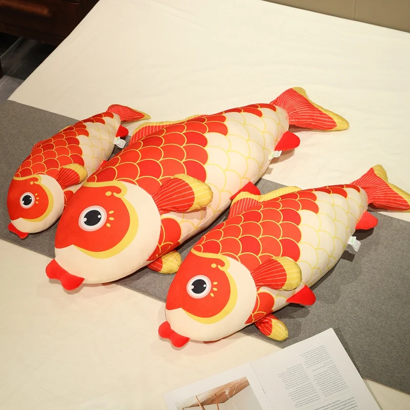 60-100 Cm Kawaii Cartoon Simulatie Anime Koi Vis Knuffel Knuffel Kinderen Vis Kussen Handgemaakte Rustgevende pop Gift