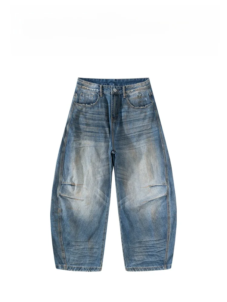 

Retro Waed Men's Denim Jeans High Street Cool Vintage Knife Pants Faionable Cotton Polyester Blend Straight Leg Loos...