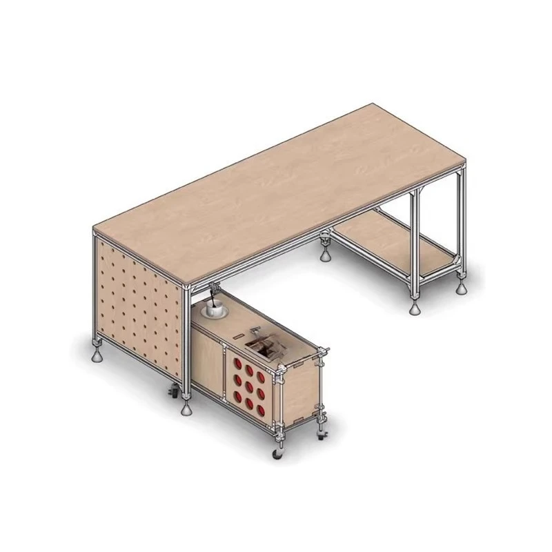 

Solid wood computer desk workbench ocean board desk integrated under table cabinet
