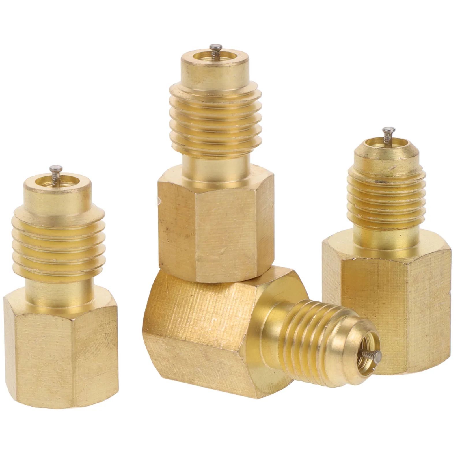 

2 Pairs Car Air Conditioner Connector Refrigeration Adapter Fitting Pipe Brass AC System Parts Easy Installation Compatibility