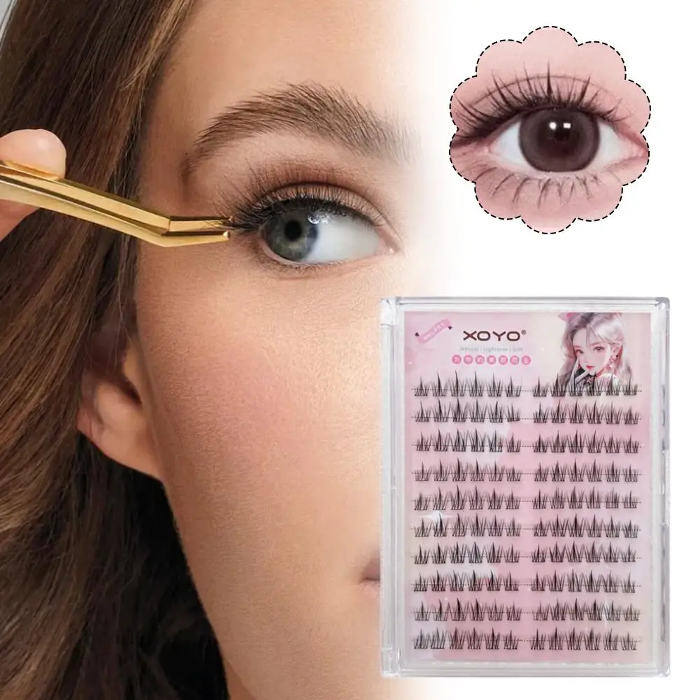 

Накладные ресницы без клея, натуральные, 10 рядов, без макияжа, для ленивых, с эффектом «рыбий хвост», индивидуальные сегментированные ресницы, инструмент для макияжа