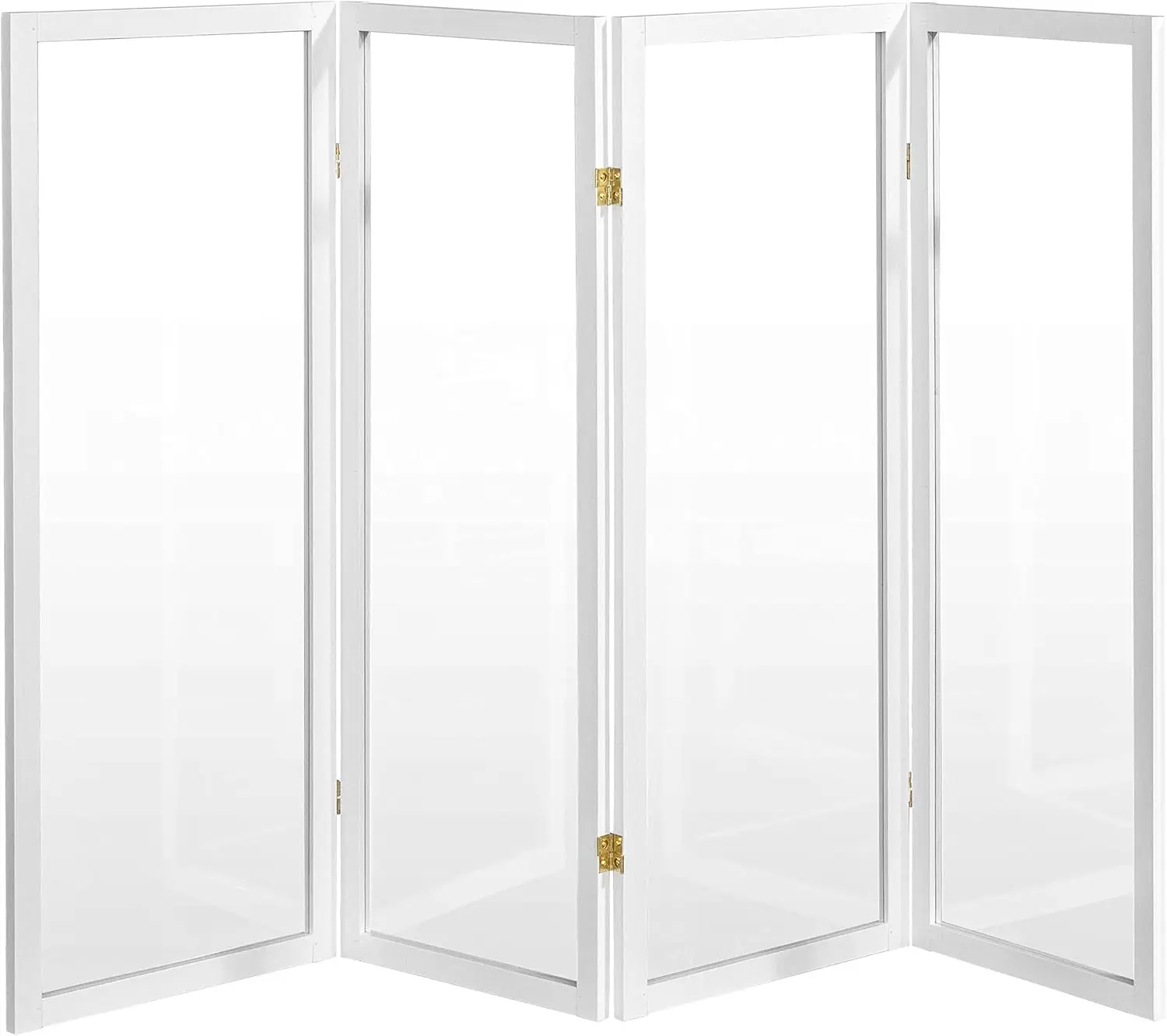 4 Ft. Short Clear Plastic Partition White 4 Panel