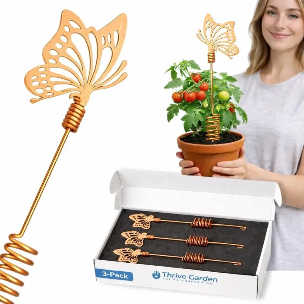 

Декоративные садовые колышки или опоры для растений – Медные садовые колышки (набор из 3 шт.) – Уникальный садовый декор для подарка или для садоводов, для уличных садов, огородов, клумб