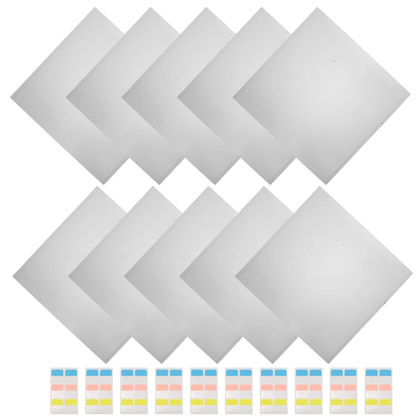 

10Sets Plastic File Folder Organizer with Colored Tabs 33x32cm Document Envelope Poly Organizer for Office School Paper Holder