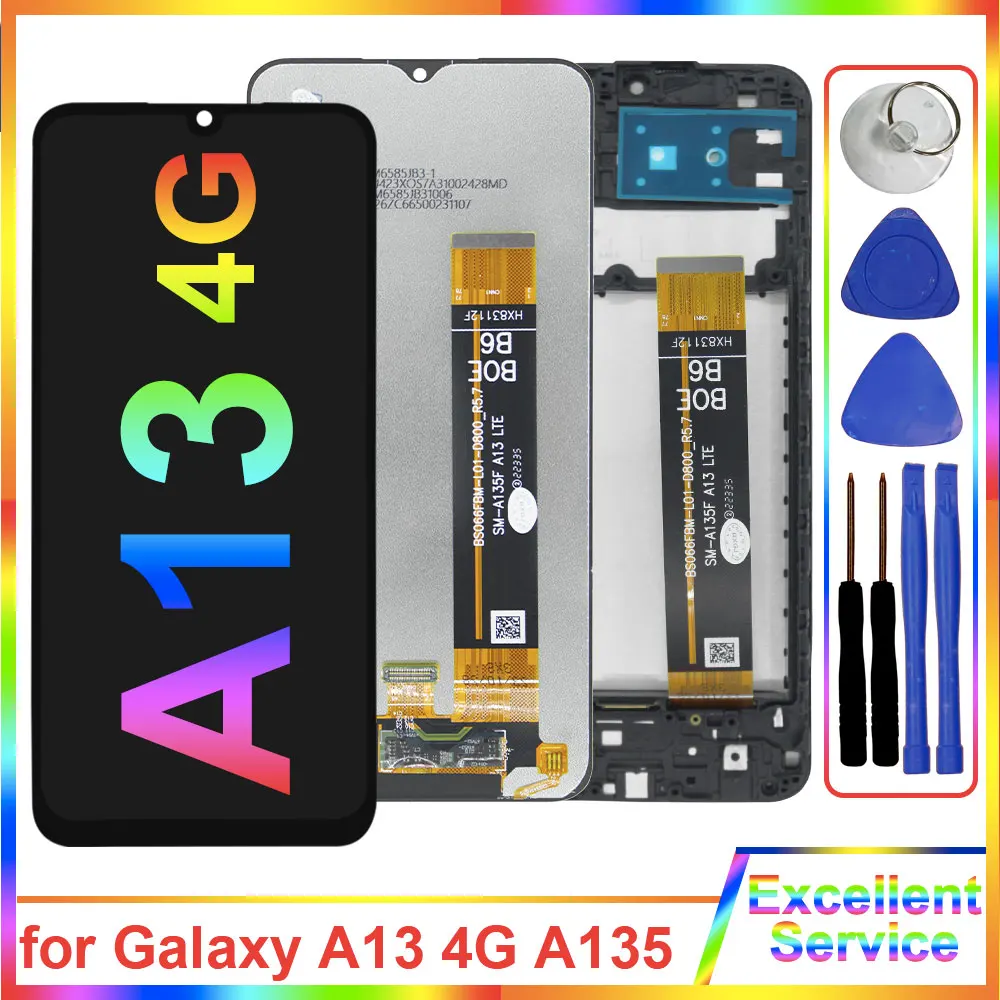 

100% Tested LCD for Samsung A13 4G LCD Display A135F Touch Screen Replacement Digitizer for Samsung A13 4G A135 LCD Display