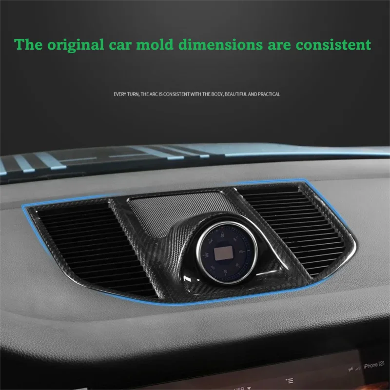 For Porsche Macan Real Carbon Fiber Center Console Gauge Compass Bezel Overlay Trim Ring Car Interior Mod Accessories