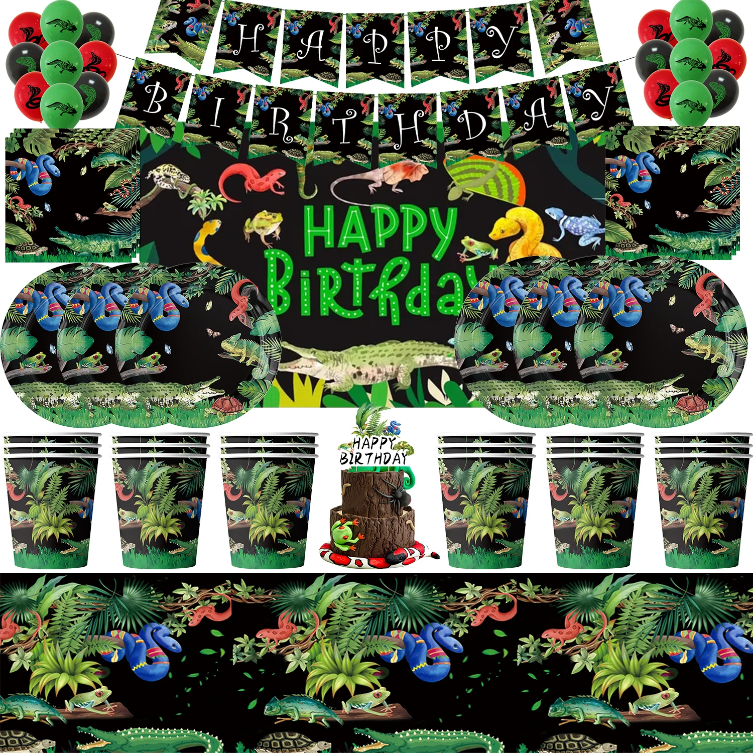 

Одноразовая посуда в виде ящерицы и змеи