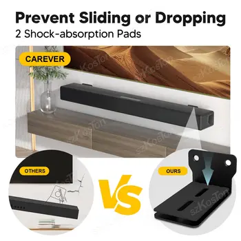 Univerzální držák reproduktoru, držák soundbaru pro Samsung, Bose, LG, Sony, JBL, nástěnný držák pod TV 12 nejlepší prodej držák na soundbar LG - №8