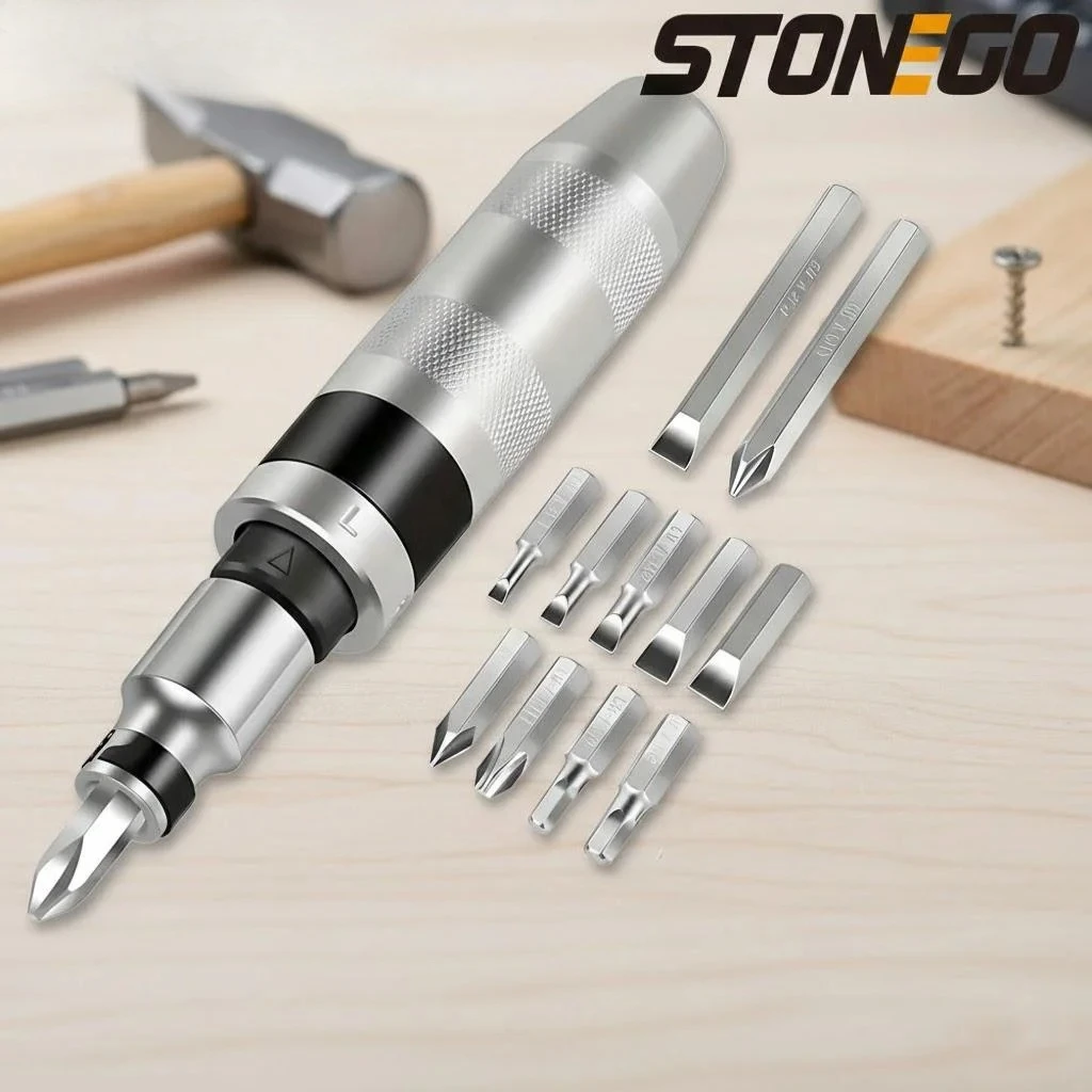 13PCS Impact Screwdriver Set Rusty Screw Remover Phillips Screwdriver Convertible Screwdriver Centre Threading Driver Hand Tool