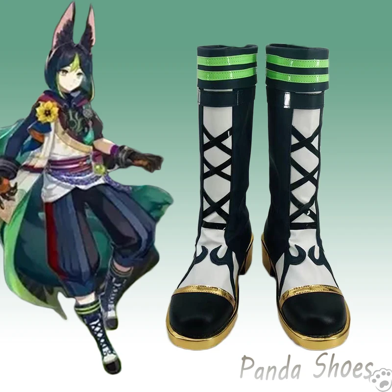 Genshinimpact Tighnari Cosplay Chaussures, Anime Game Cos, Bottes sulf, Accessoires de Costume, ixd'Halloween