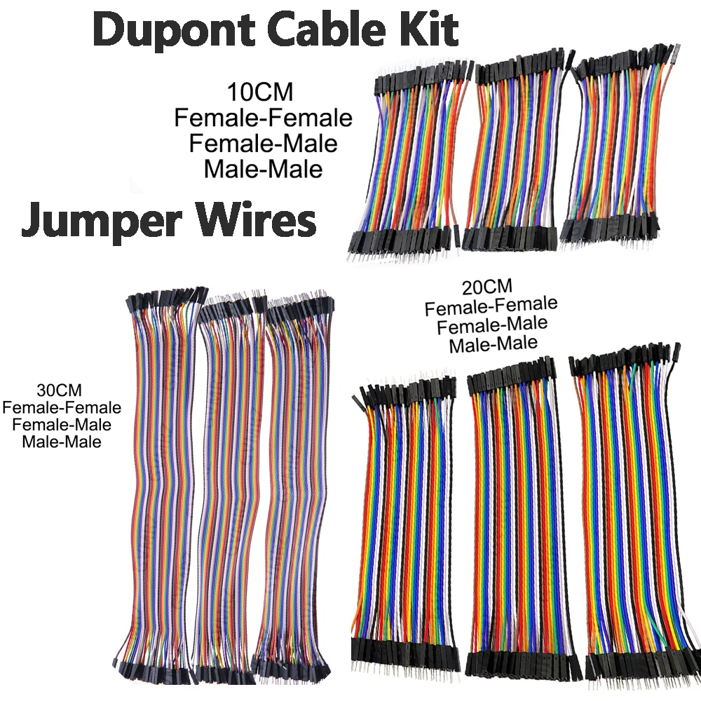 10CM 20CM 30CM Dupont Cable Kit Female to Female Male to Male Male to Female Jumper Wires for Arduino Male to Male