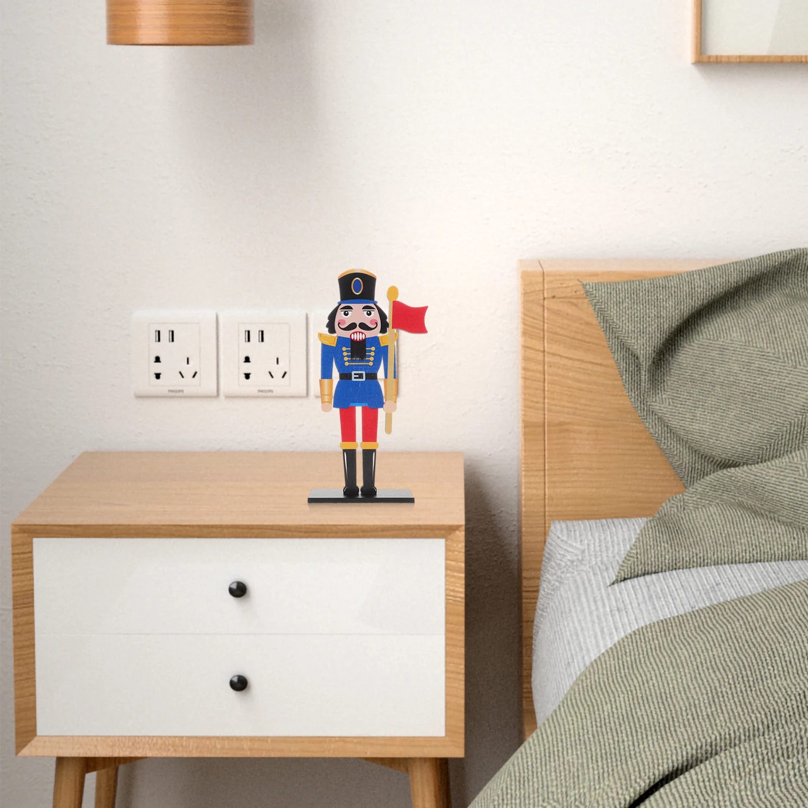 

Intricate Wooden Nutcracker Figure Holiday Christmas Centerpiece Tabletop Mantel Decor Festive Indoor Decoration