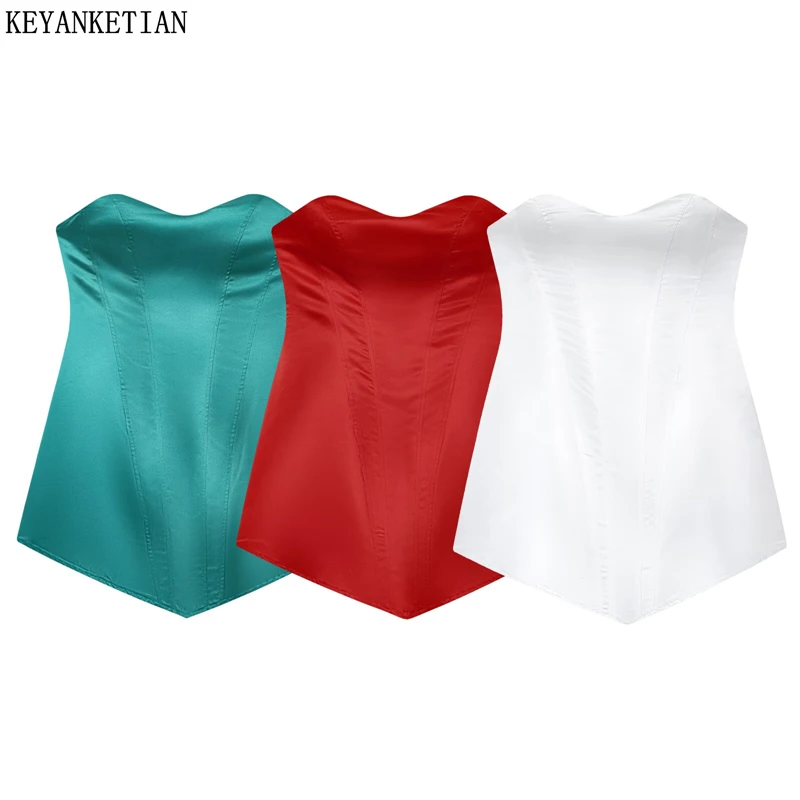 KEYANKETIAN 2026 ربيع جديد المرأة الظهر الصليب تعادل الأشرطة مزين حمالة مشد فستان قصير موضة مثير مائل الرقبة فساتين