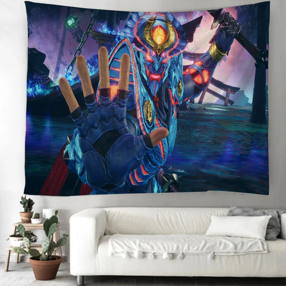 Tapries Tekken Funny Tapestry Aesthetic Room Decoration Photo Paper on the Wall Decorating Cloth Home Decorations for Bedroom