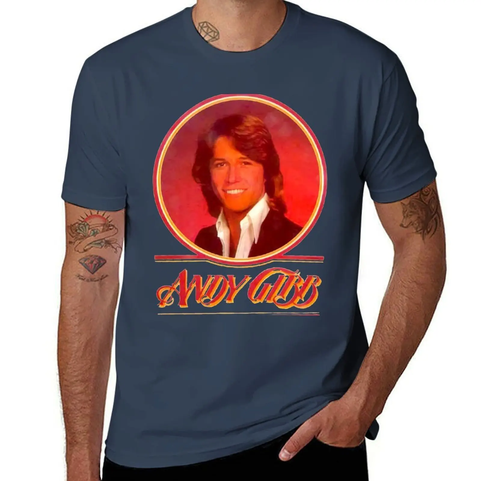 

Andy Gibb Classic Retro Photo Figure T-Shirt t shirt for man cotton t shirt pack T-Shirt