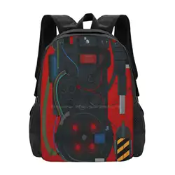 Ghostbusters Proton Pack Pattern Design Laptop Travel School Bags Fanart Film Ghostbusters Proton Pack Bill Murray Trap Peter