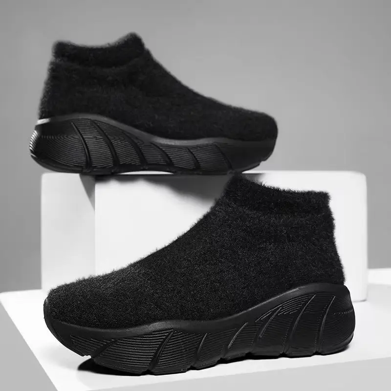 

Зимние утепленные ботинки с высоким берцем и дополнительной подкладкой, подходящие как для мужчин и женщин, с легкими носками на толстой подошве, размеры 35–46