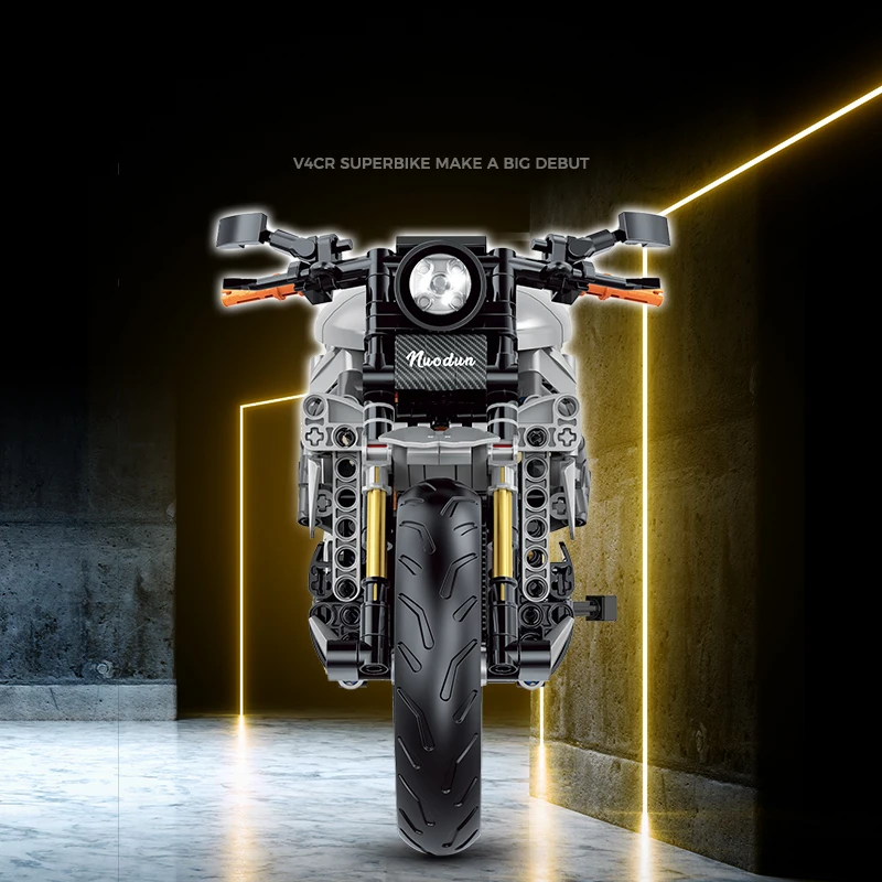 1:8 도시 오토바이 모델 MOC 빌딩 블록 오토바이 차량 기술 벽돌 생일 선물 어린이 소년 어린이 성인을위한 장난감