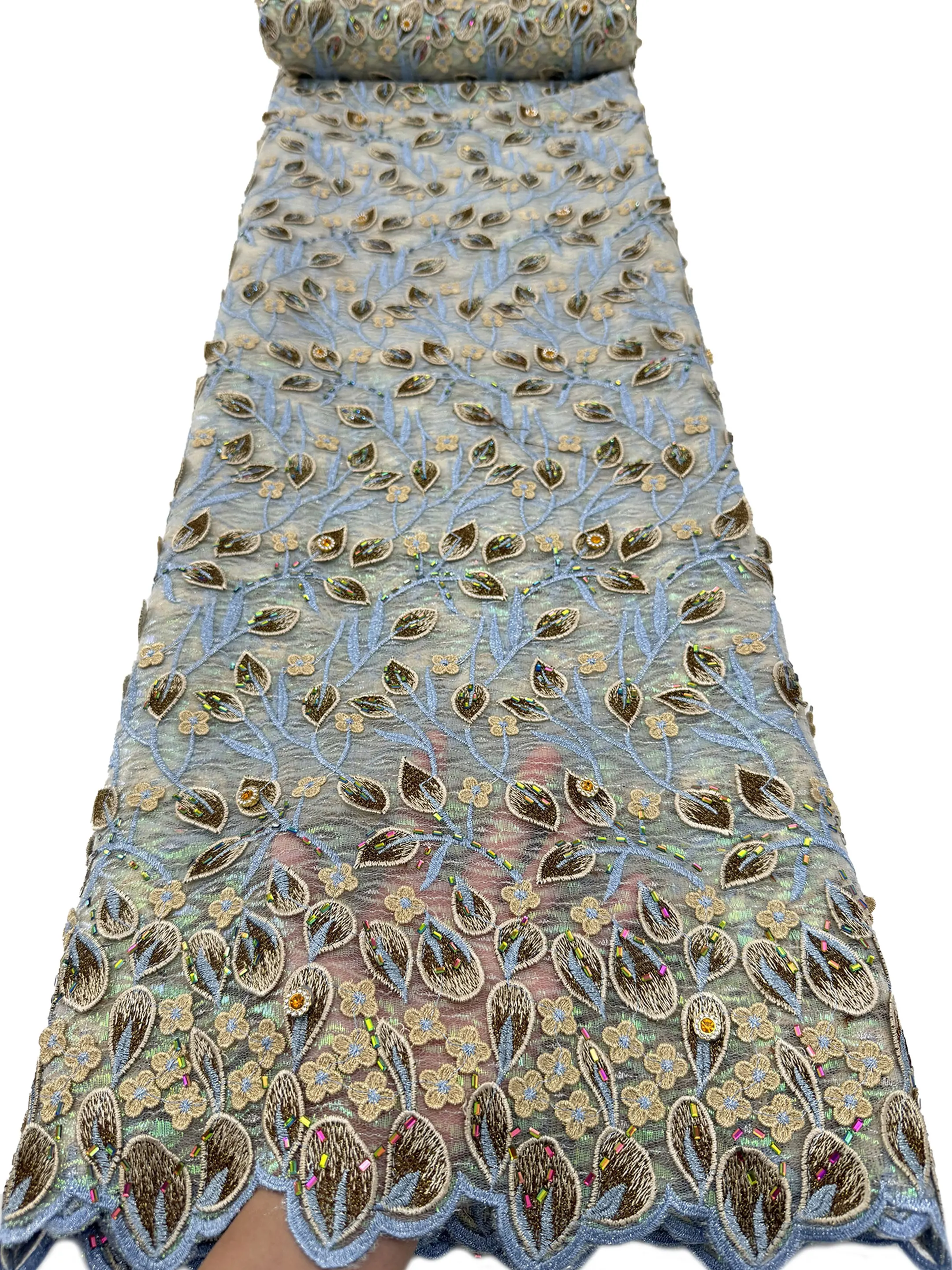2026 Net 3D Multicolour Water Soluble Tulle Lace Fabric With Stones French Embroidered Lace For Women Wedding Party Dress Sewing