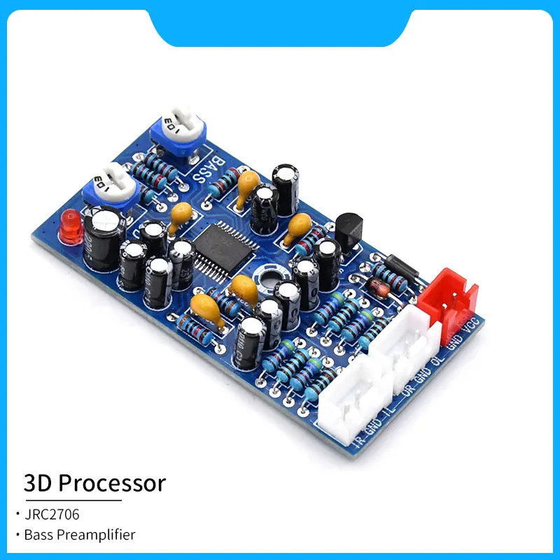 3D Sound Processor JRC2706 Audio PreAmplifier Bass Control Tone Board Subwoofer Processor With low-pass filtering For Amplifier